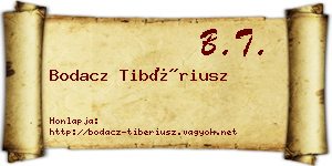 Bodacz Tibériusz névjegykártya